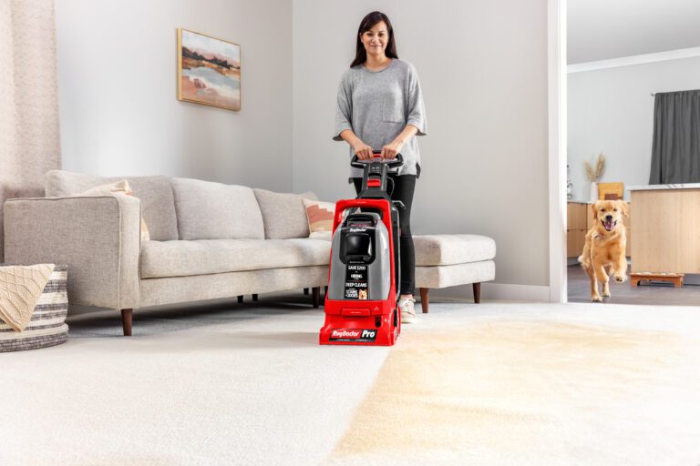 Pro Deep Carpet Cleaner: In use with half the room clean