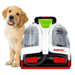 Pet Portable Spot Cleaner: Front view with puppy on the side